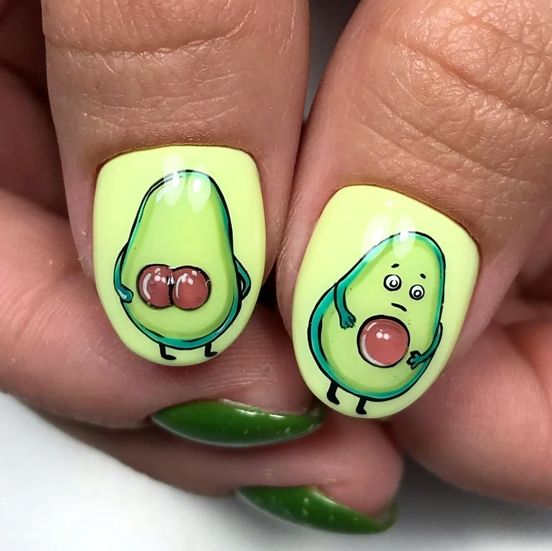 Ногти с авокадо. Картинка