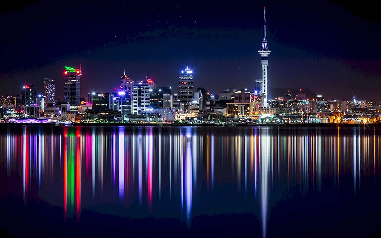 Новая Зеландия Окленд ночью