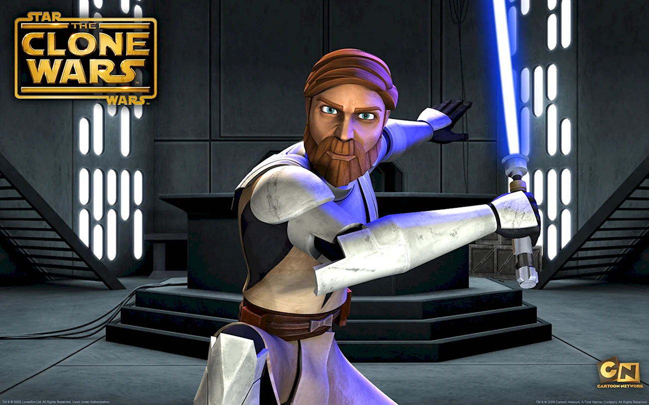 Оби Ван Звездные войны войны клонов. Картинка из мультфильма