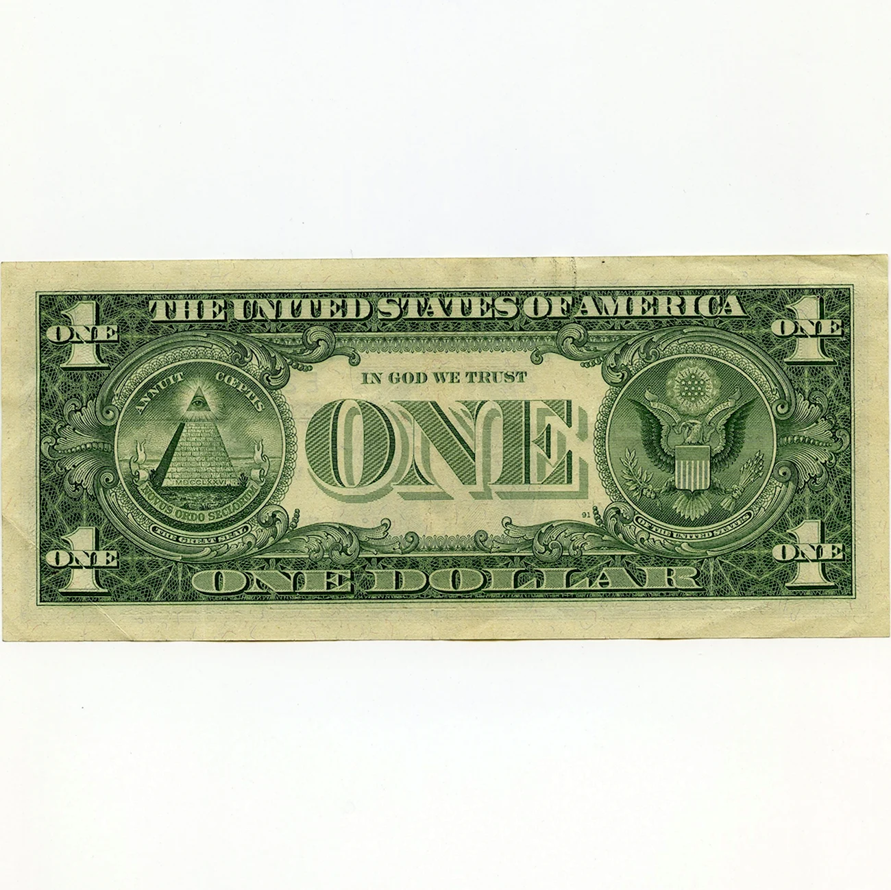 Один доллар оборотная сторона. Картинка