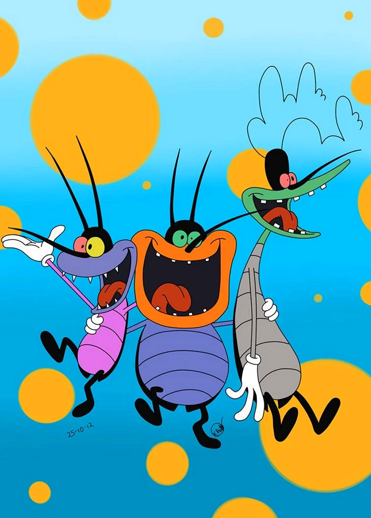 Огги и тараканы. Картинка из мультфильма