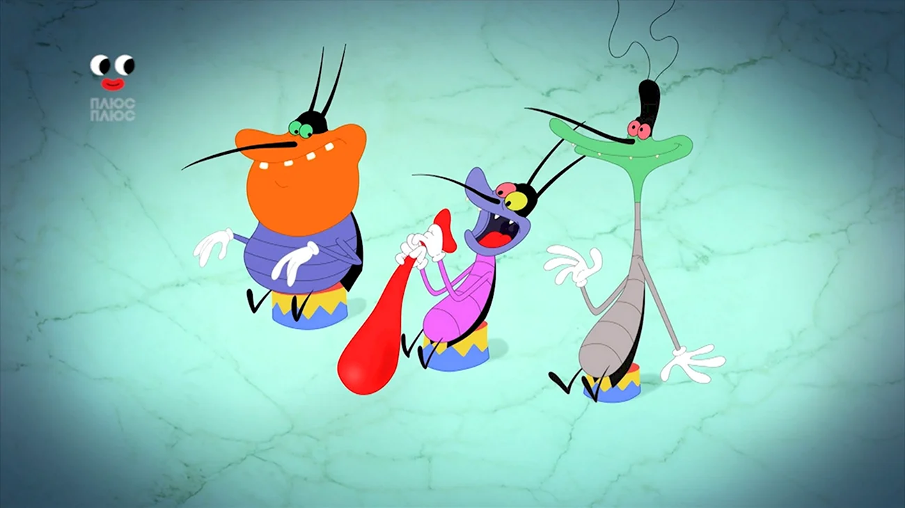 Огги и тараканы персонажи. Картинка из мультфильма
