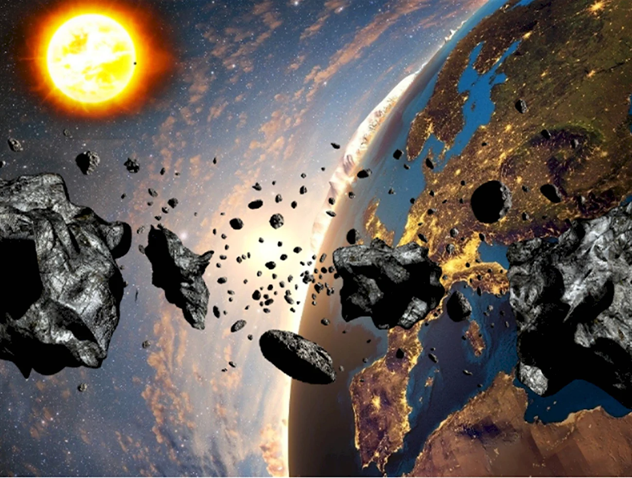 Околоземные астероиды. Картинка