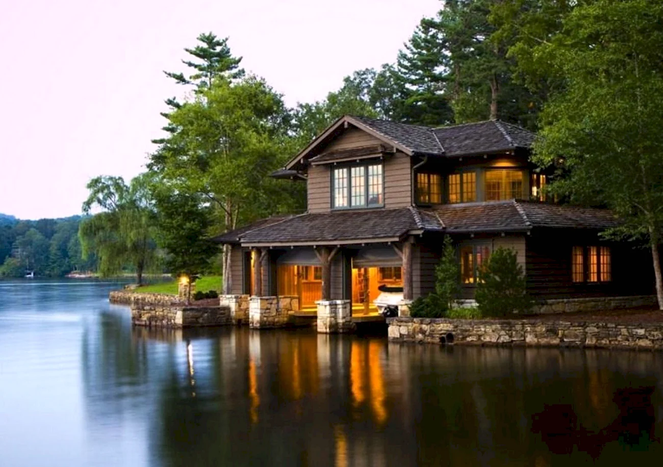Онтарио Канада коттеджи у озера. Красивая картинка