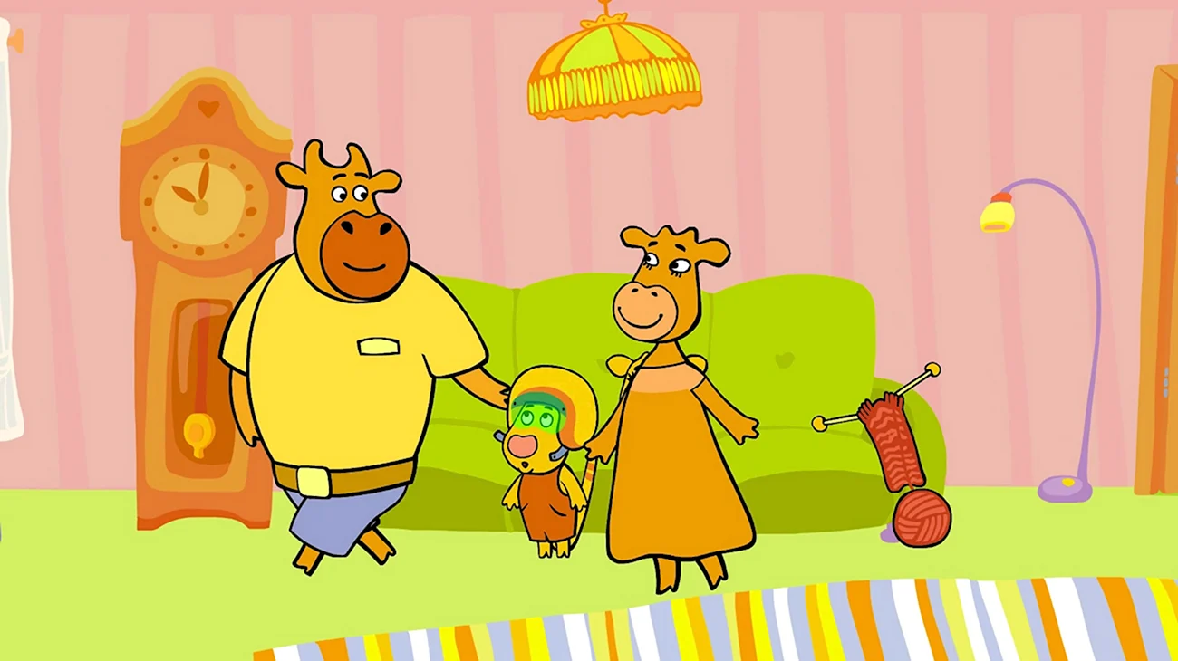 Оранжевая корова 3 серия Папины помощники. Картинка из мультфильма