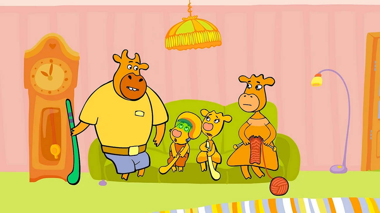 Оранжевая корова Папины помощники. Картинка из мультфильма