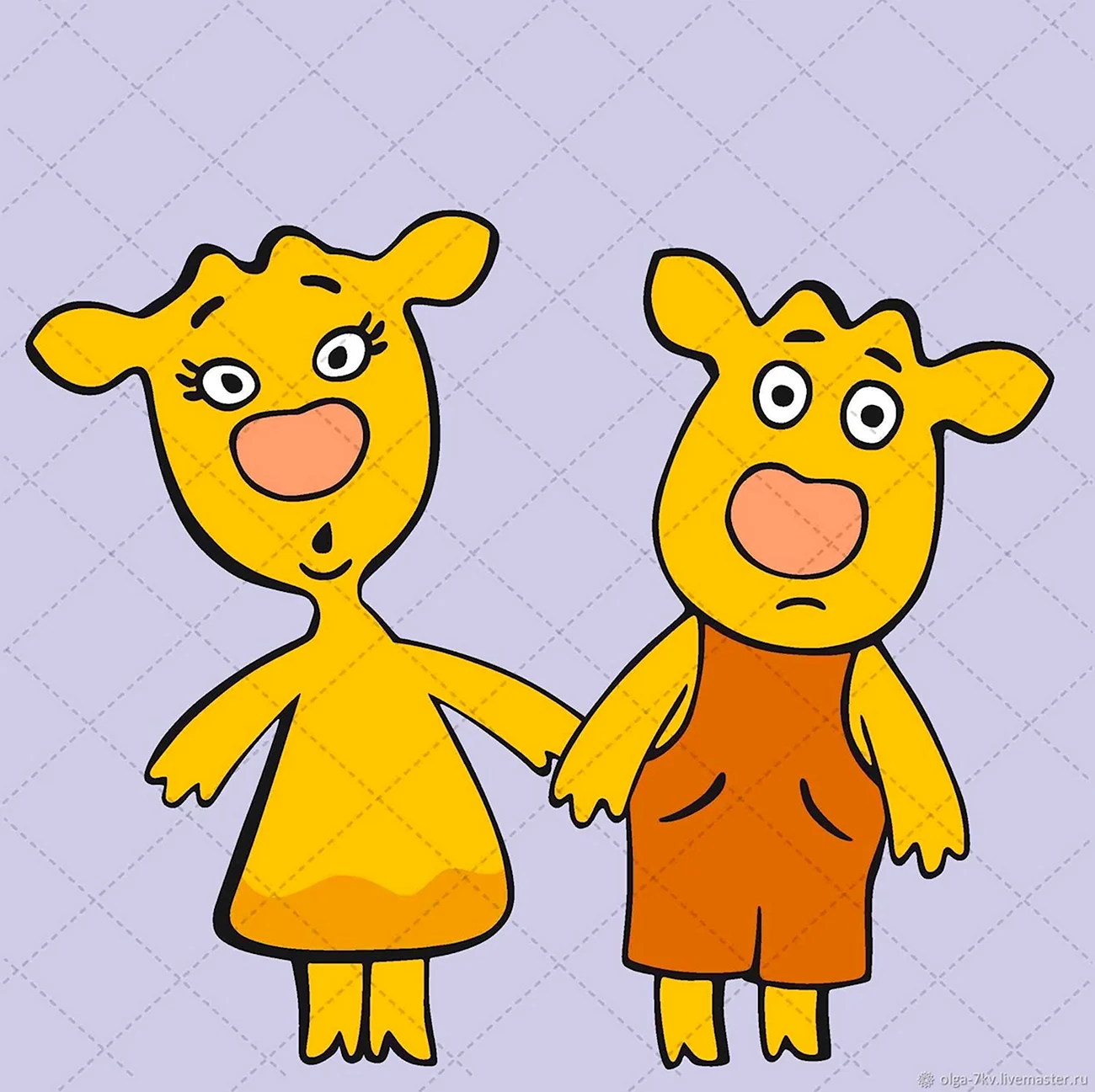 Оранжевая корова зо и бо. Картинка из мультфильма