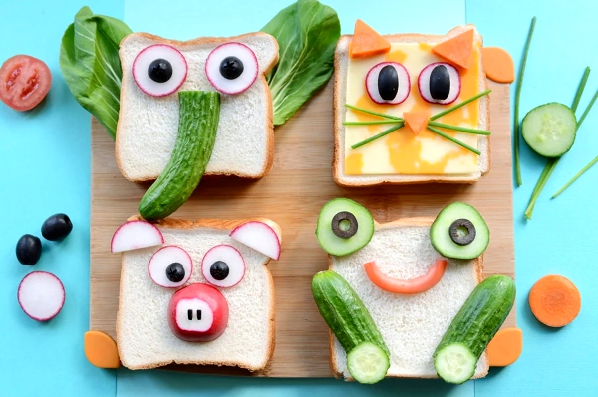 Оригинальные бутерброды для детей. Картинка