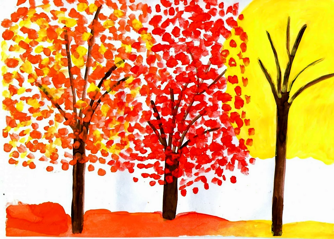 Осень красками для детей. Для срисовки