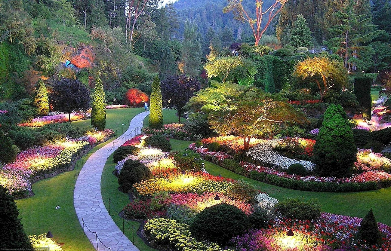 Остров Ванкувер сад Бутчартов. Красивая картинка