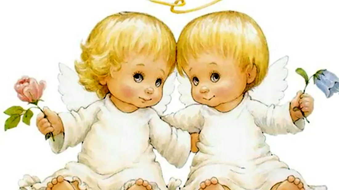 Открытка близнецам мальчику и девочке. Открытка с днем рождения