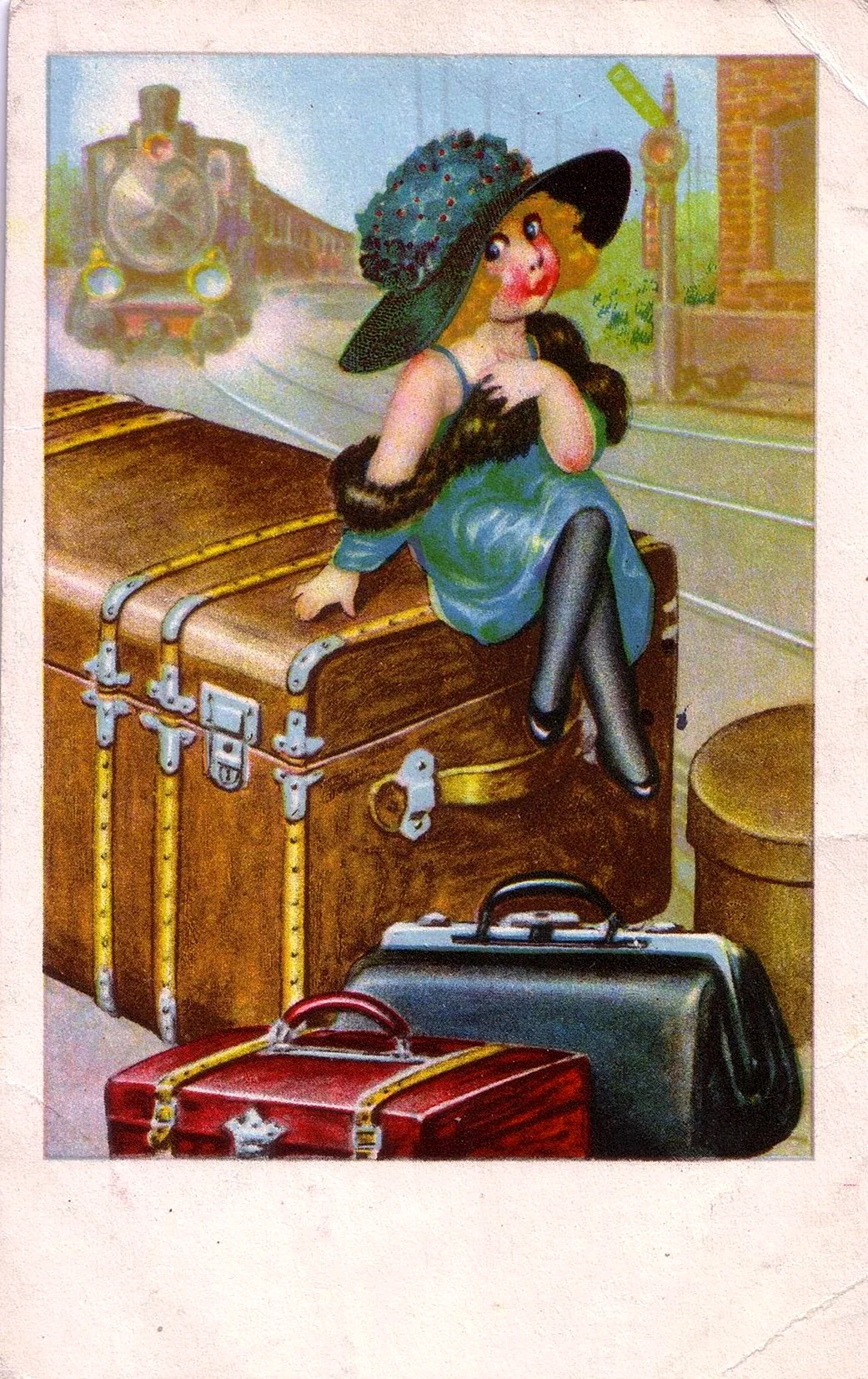 Открытка «чемоданы». Картинка
