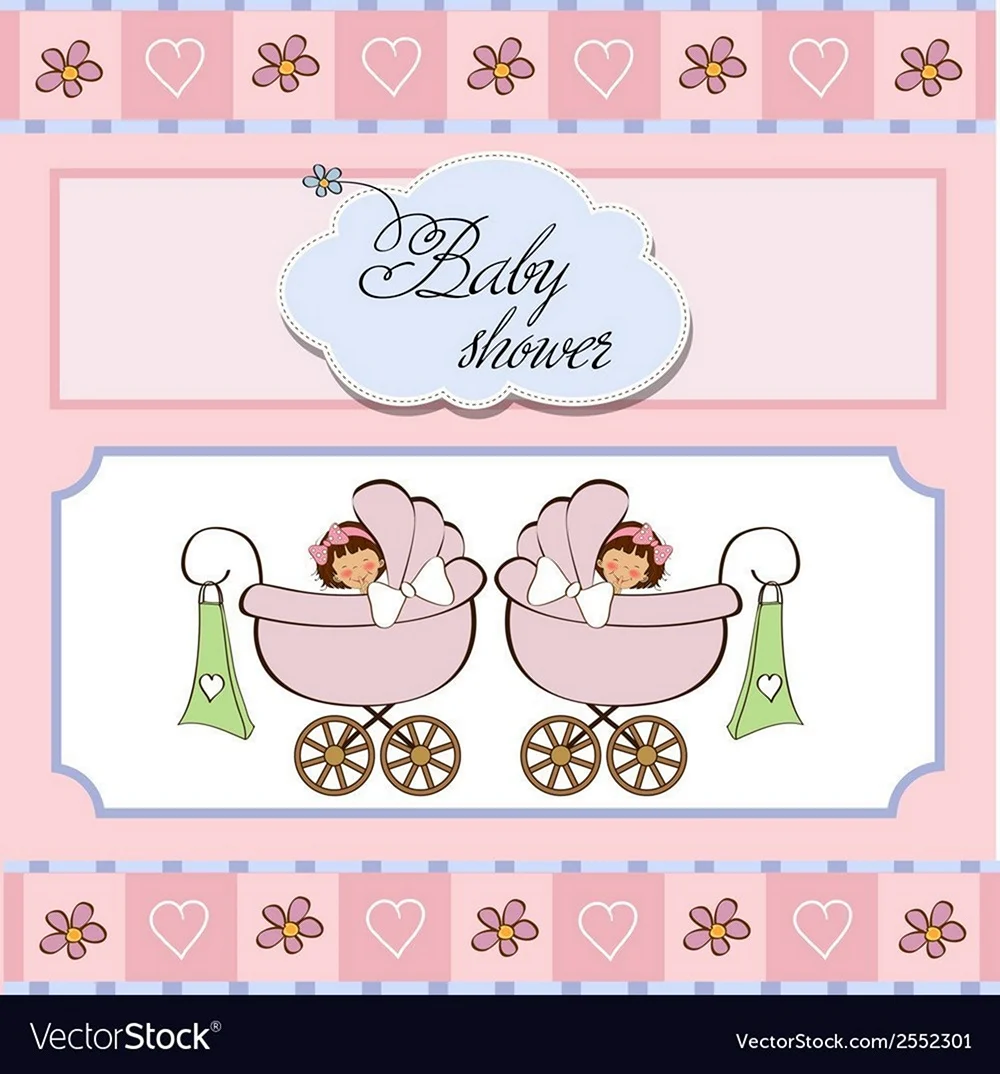 Открытки с новорожденными девочками двойняшками. Открытка с днем рождения