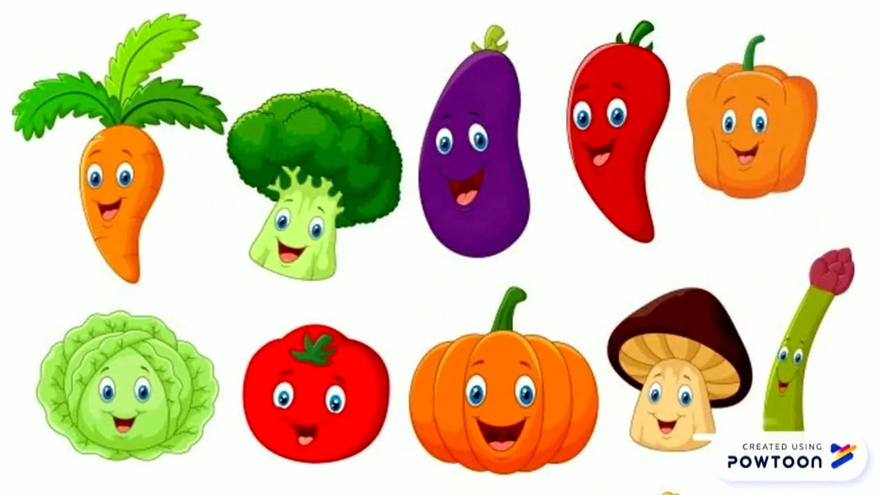 Овощи с глазками для детей. Красивая картинка