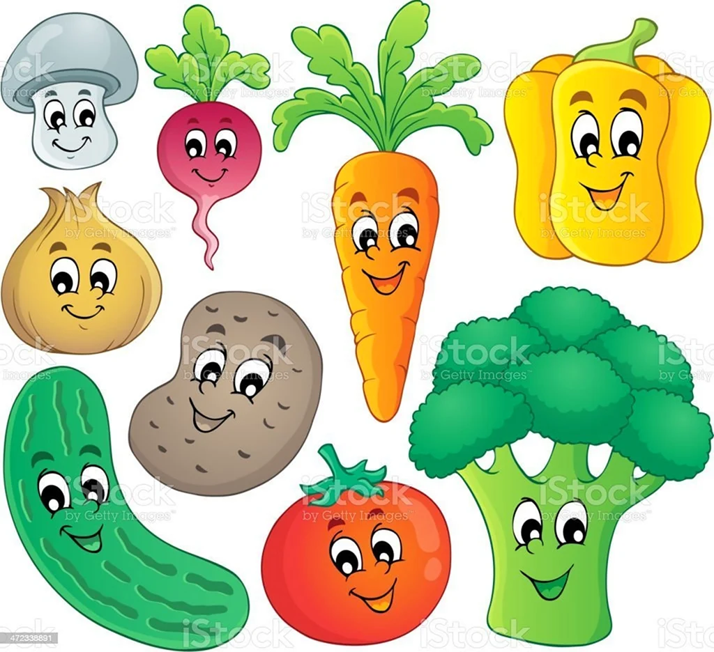 Овощи с глазками для детского сада. Красивая картинка