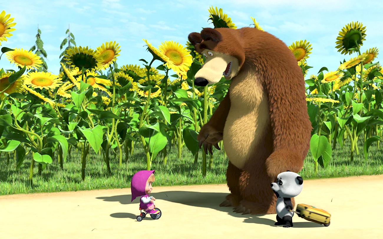 Панда из мультика Маша и медведь. Картинка из мультфильма