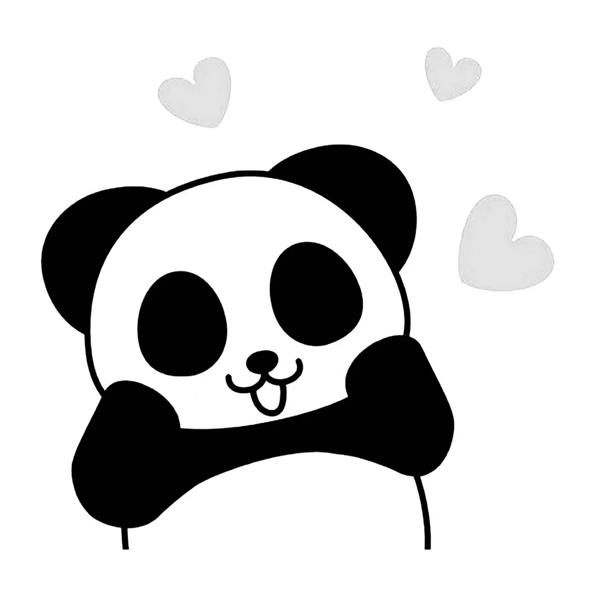 Панда с сердечком. Для срисовки