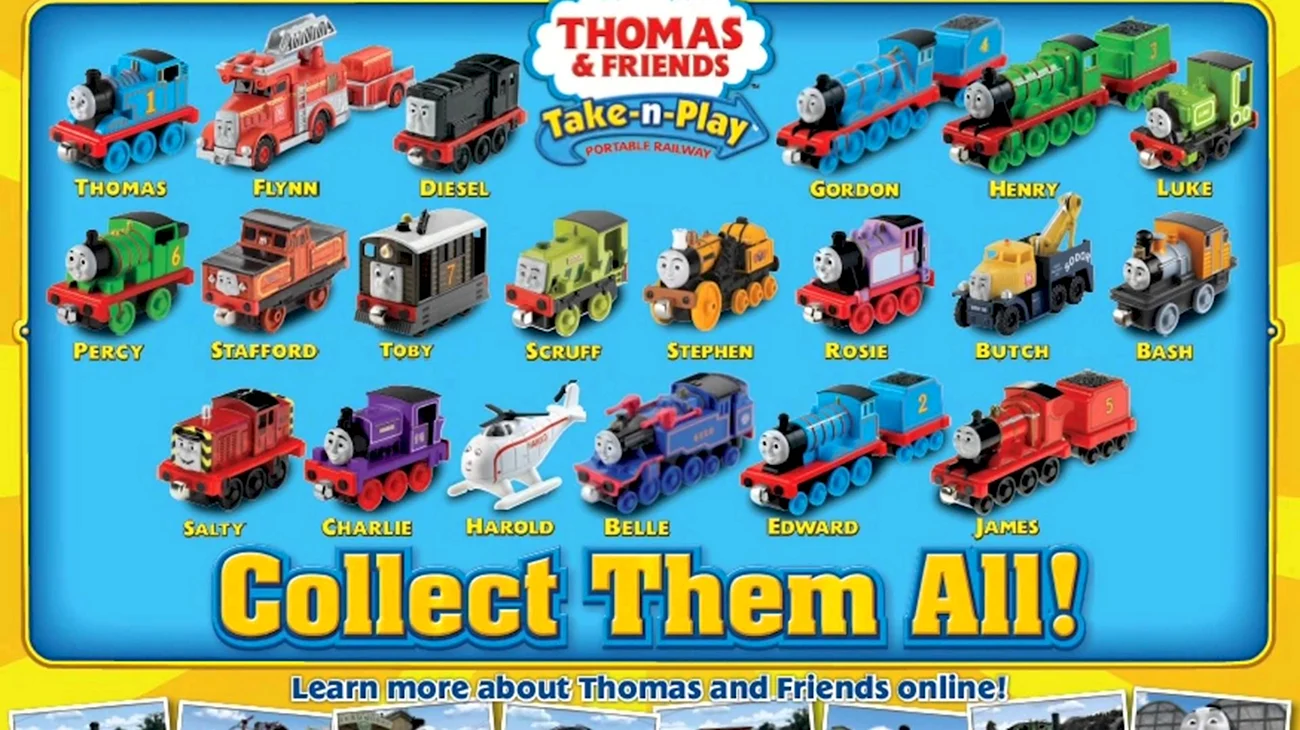 Паровозики Томас и его друзья имена. Картинка из мультфильма