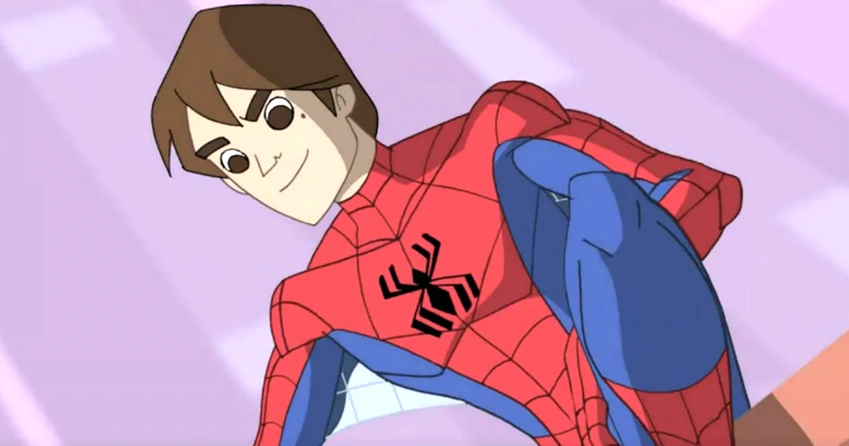 Peter Parker the spectacular Spider-man. Картинка из мультфильма