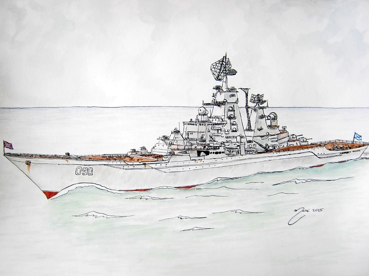 Пётр Великий атомный крейсер рисунок. Для срисовки