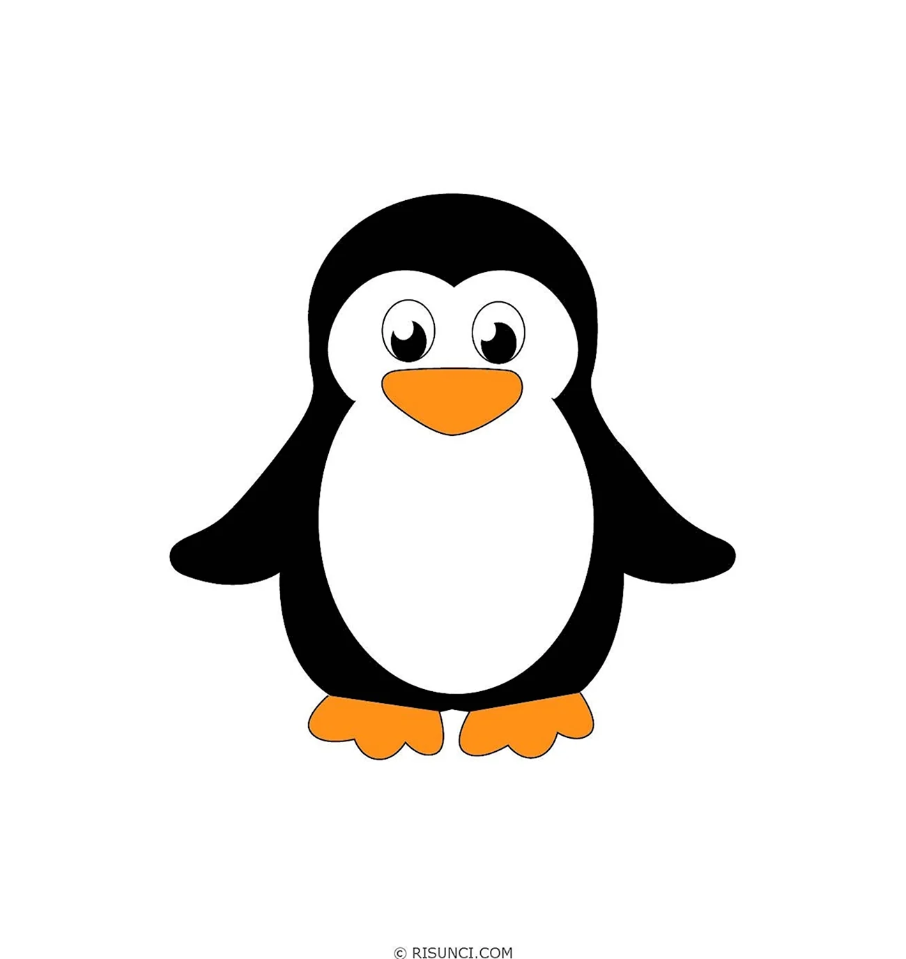 Пингвин для детей. Для срисовки