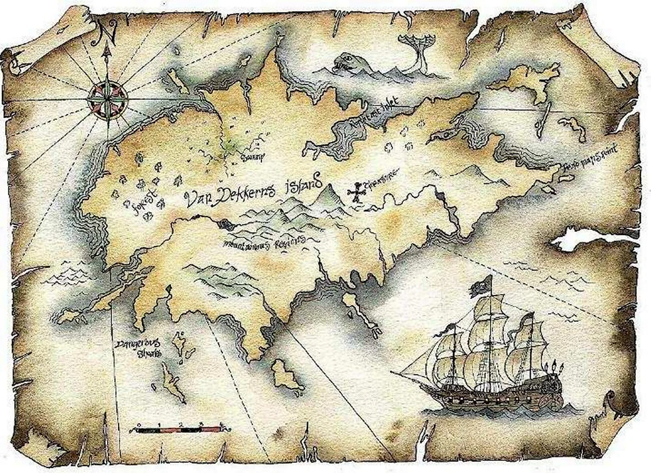 Пираты Карибского моря карта сокровищ. Поздравление