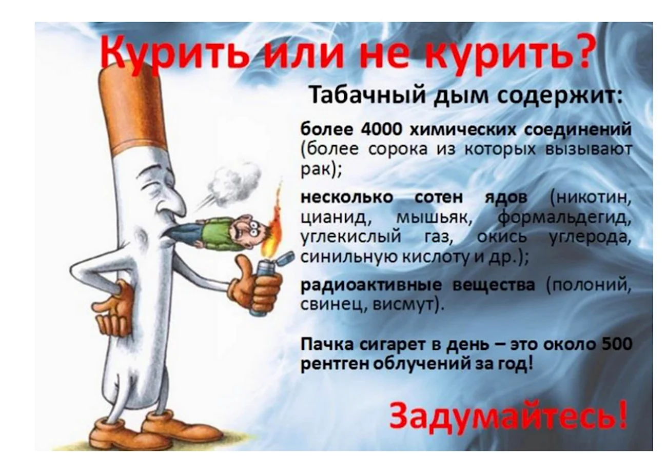 Плакат «вред курения». Поздравление