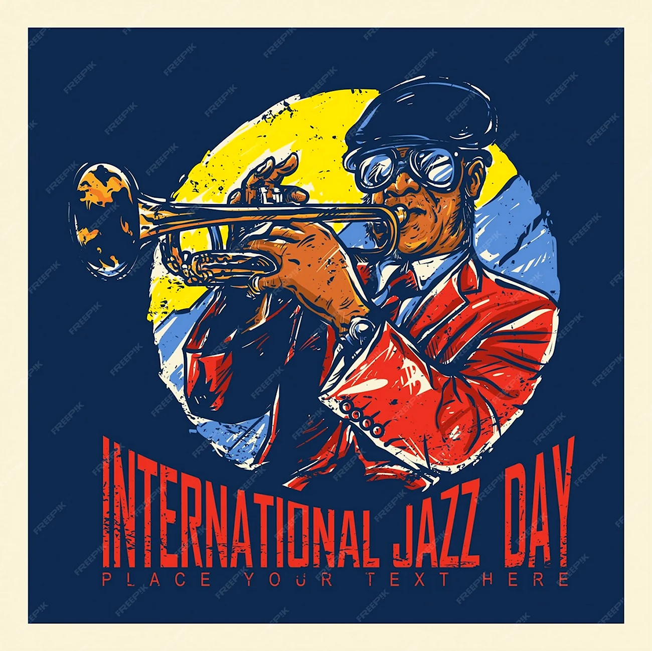 Плакат Всемирный день джаза. Поздравление