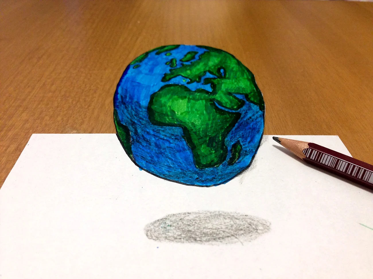 Планета земля карандашом цветным. Для срисовки