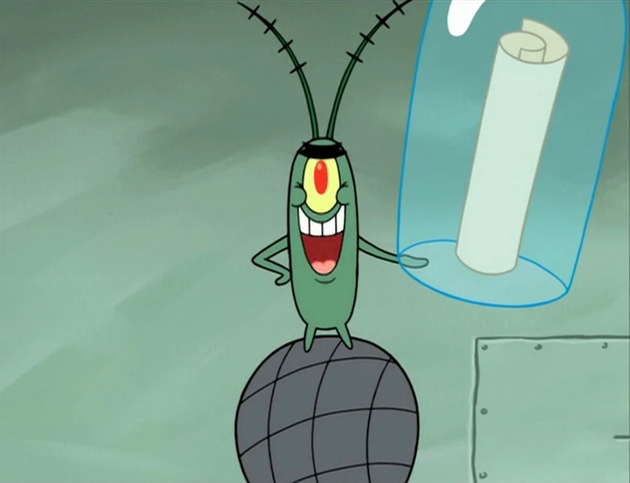 Планктон Спанч Боб мультфильм. Картинка из мультфильма