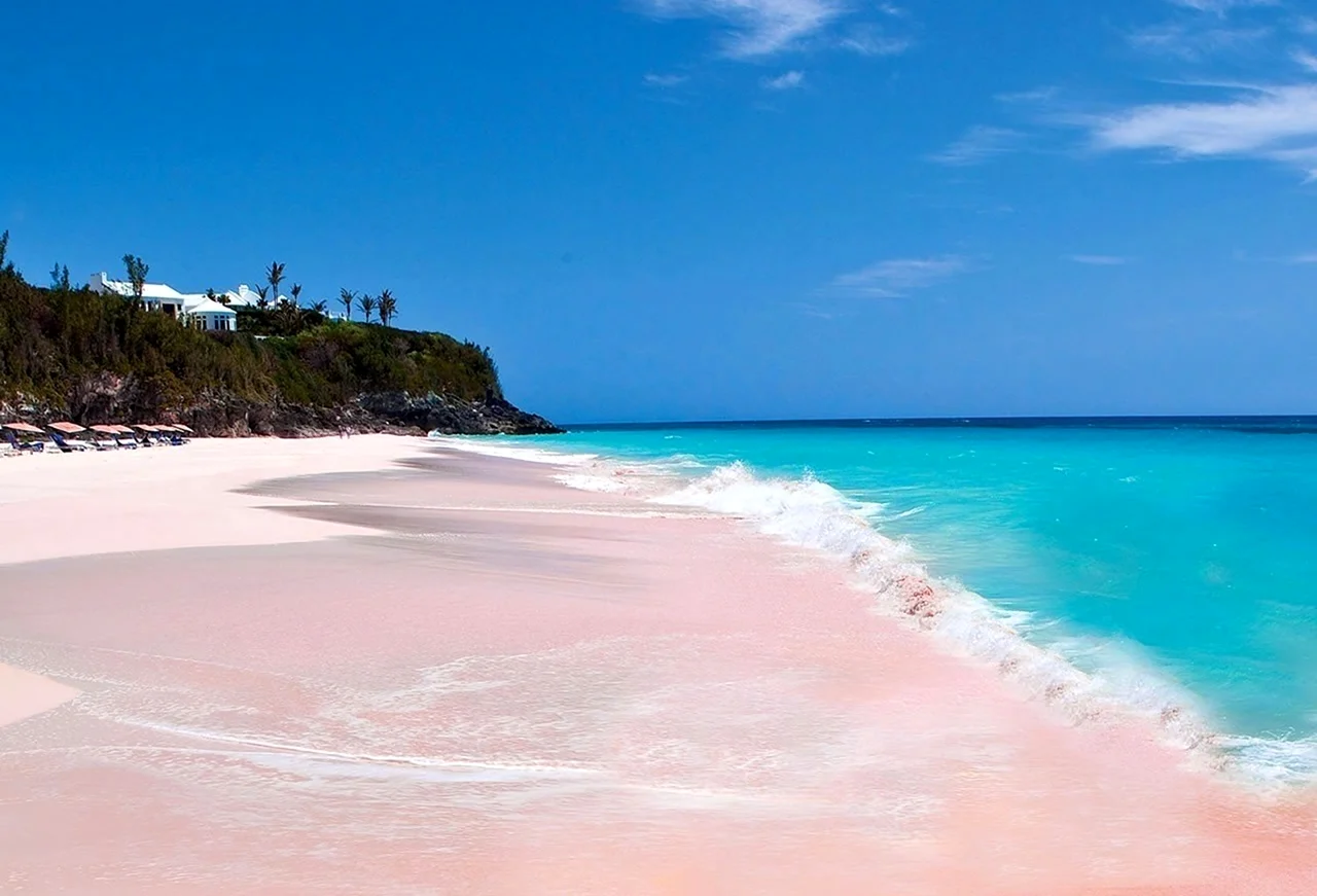 Пляж Пинк-Сэнд-Бич Харбор Багамские острова. Красивая картинка