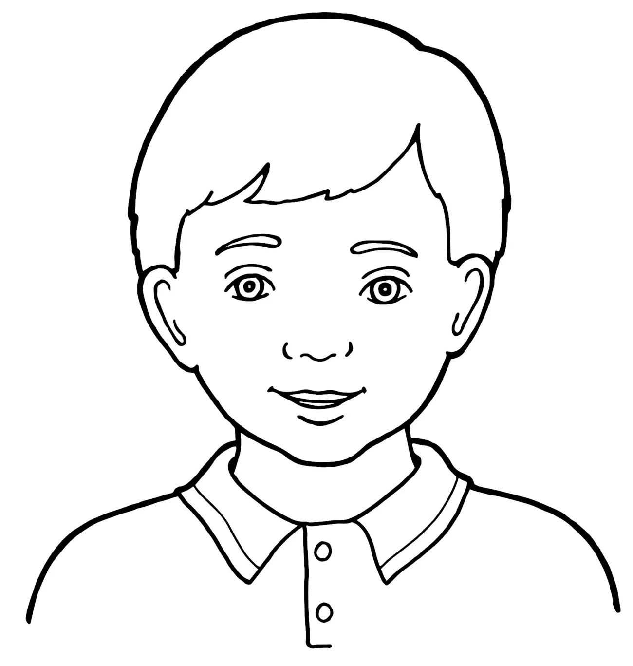 Портрет мальчика карандашом. Для срисовки