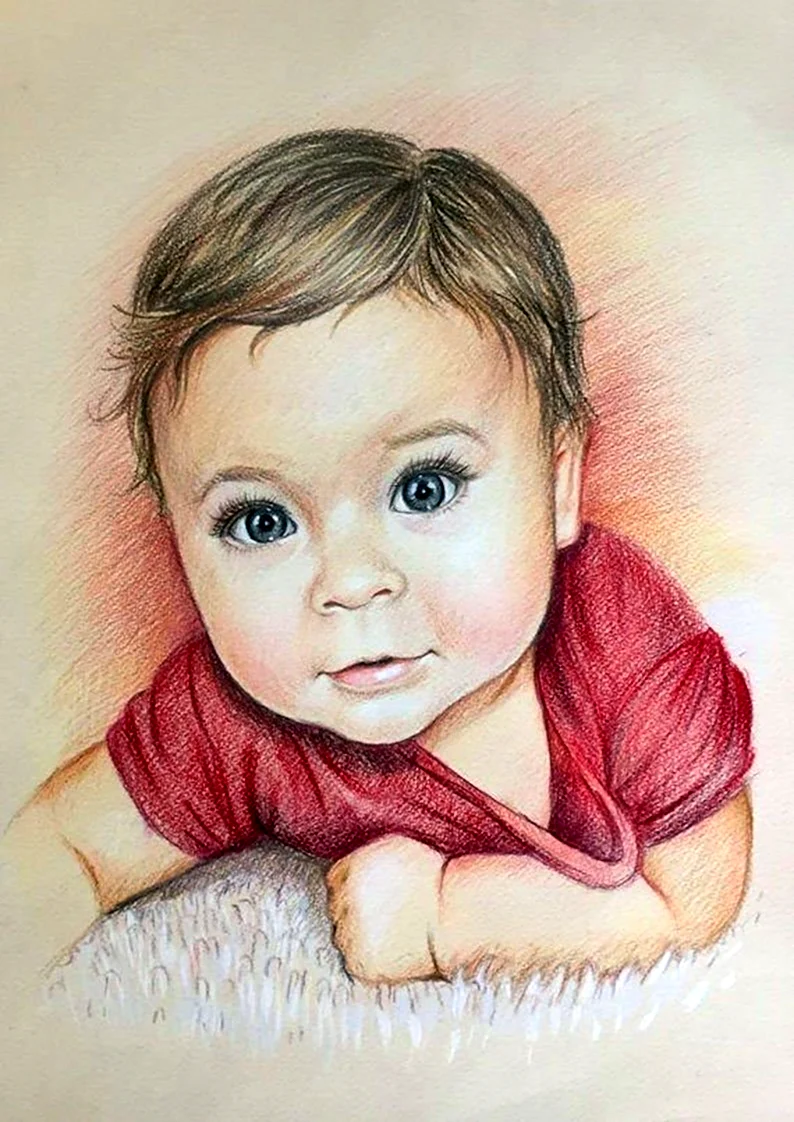 Портрет малыша карандашом. Для срисовки