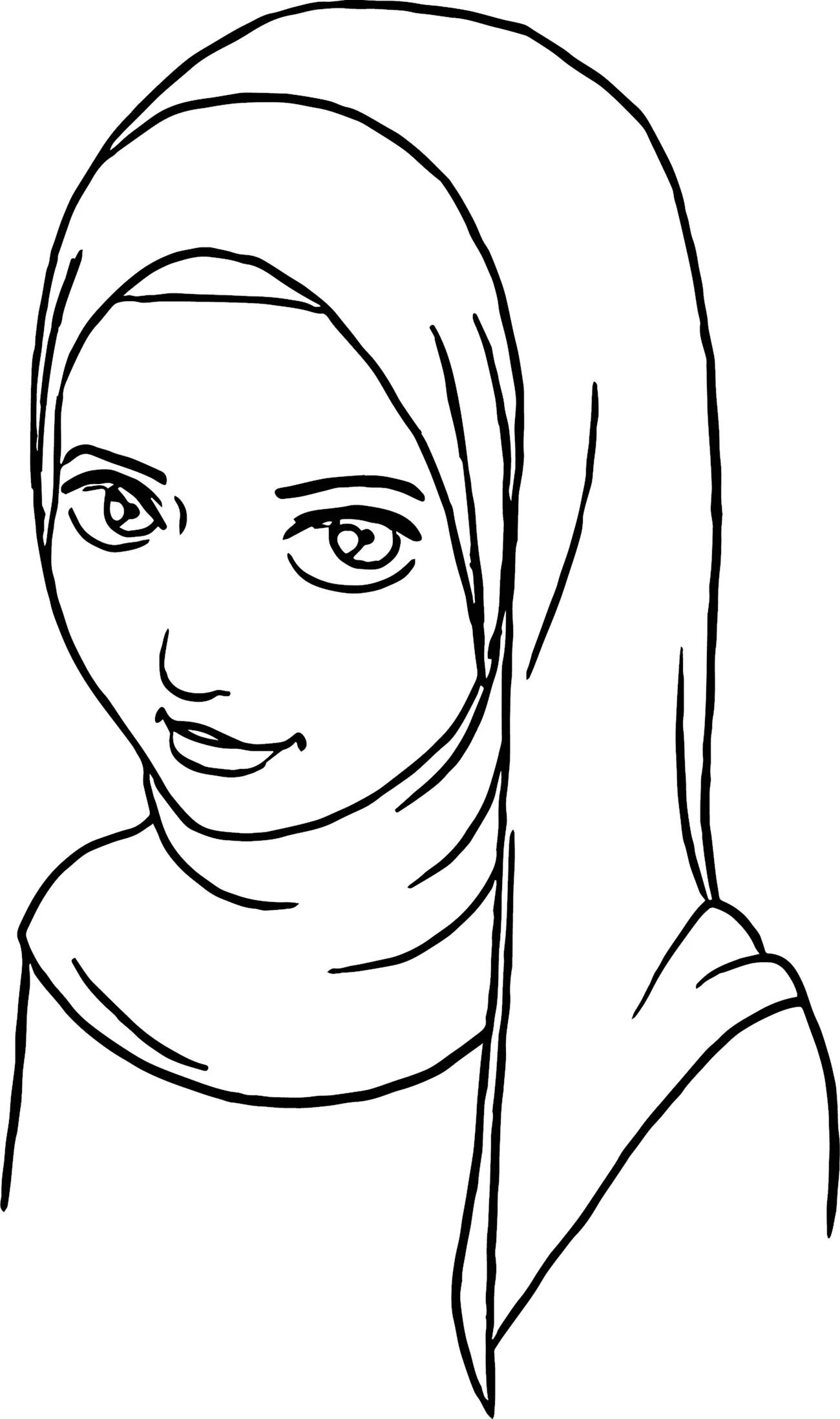 Портрет мусульманки. Для срисовки