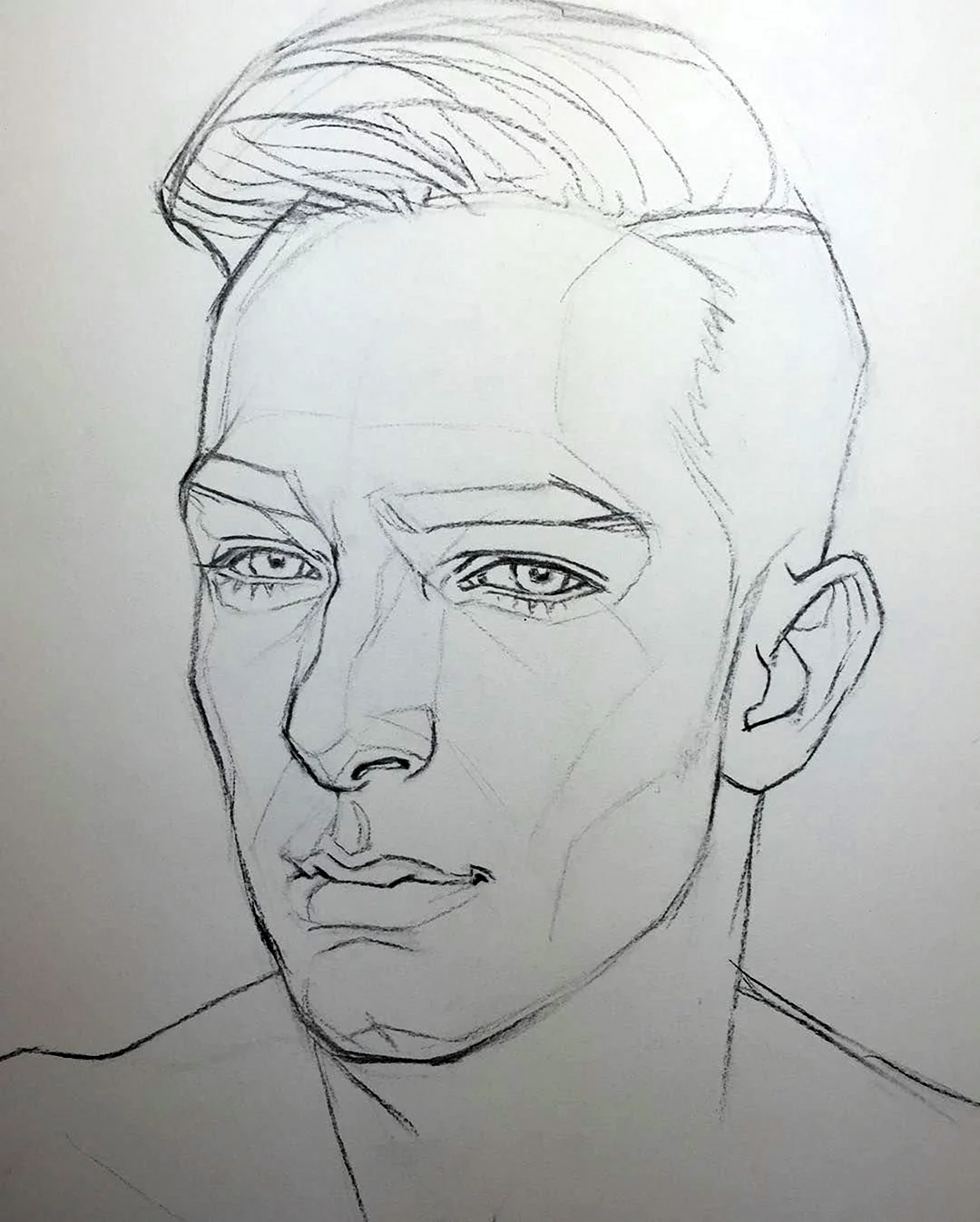 Портрет мужчины карандашом. Для срисовки