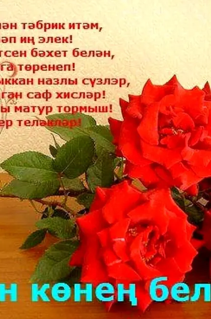 Поздравления с днём рождения на татарском. Картинка