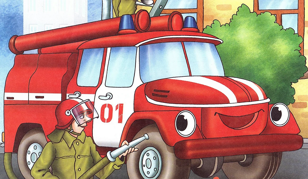 Пожарная машина ЗИЛ 131 рисунок. Для срисовки