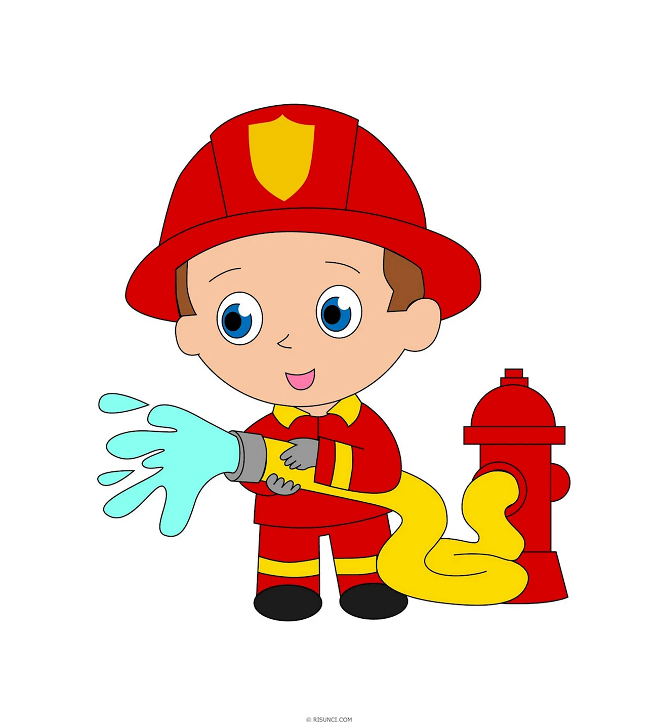 Пожарник картинка для детей. Для срисовки