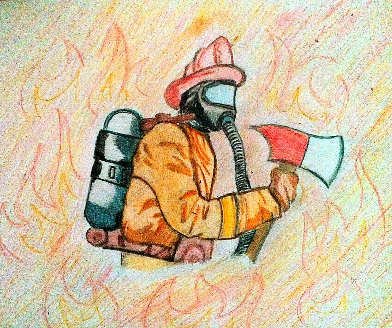 Пожарный герой рисунок. Для срисовки