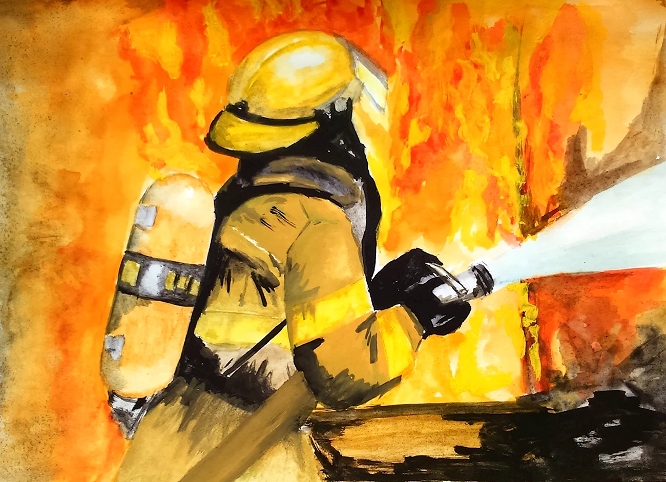 Пожарный рисунок. Для срисовки