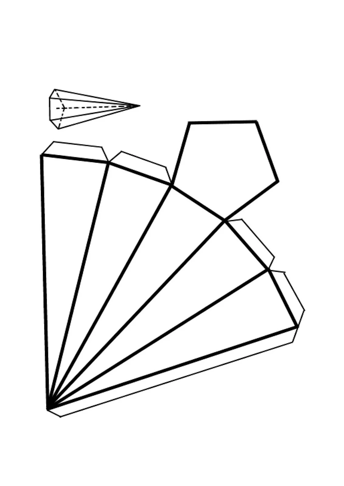 Правильная пятиугольная пирамида развертка