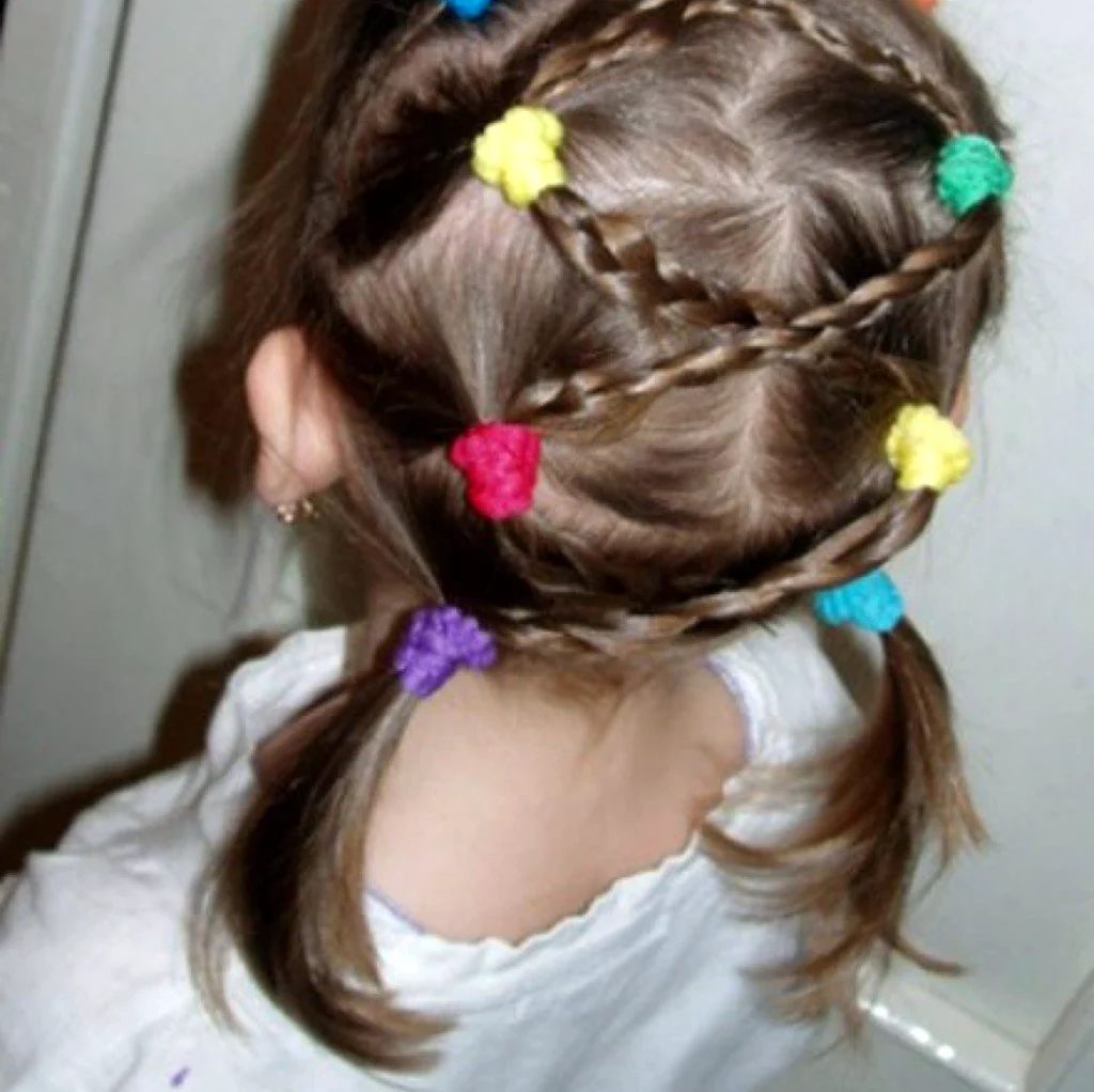 Причёски с резиночками для девочек. Красивая картинка