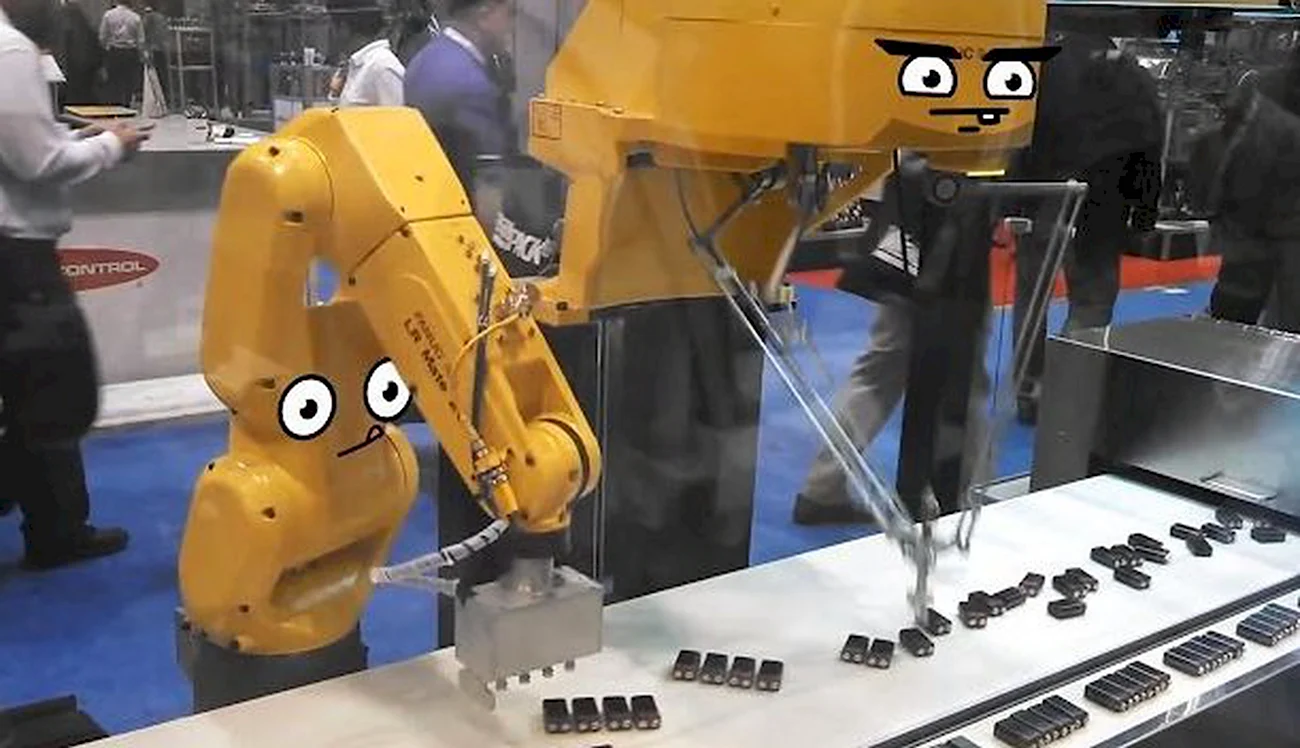 Промышленные роботы манипуляторы gif. Прикольная картинка
