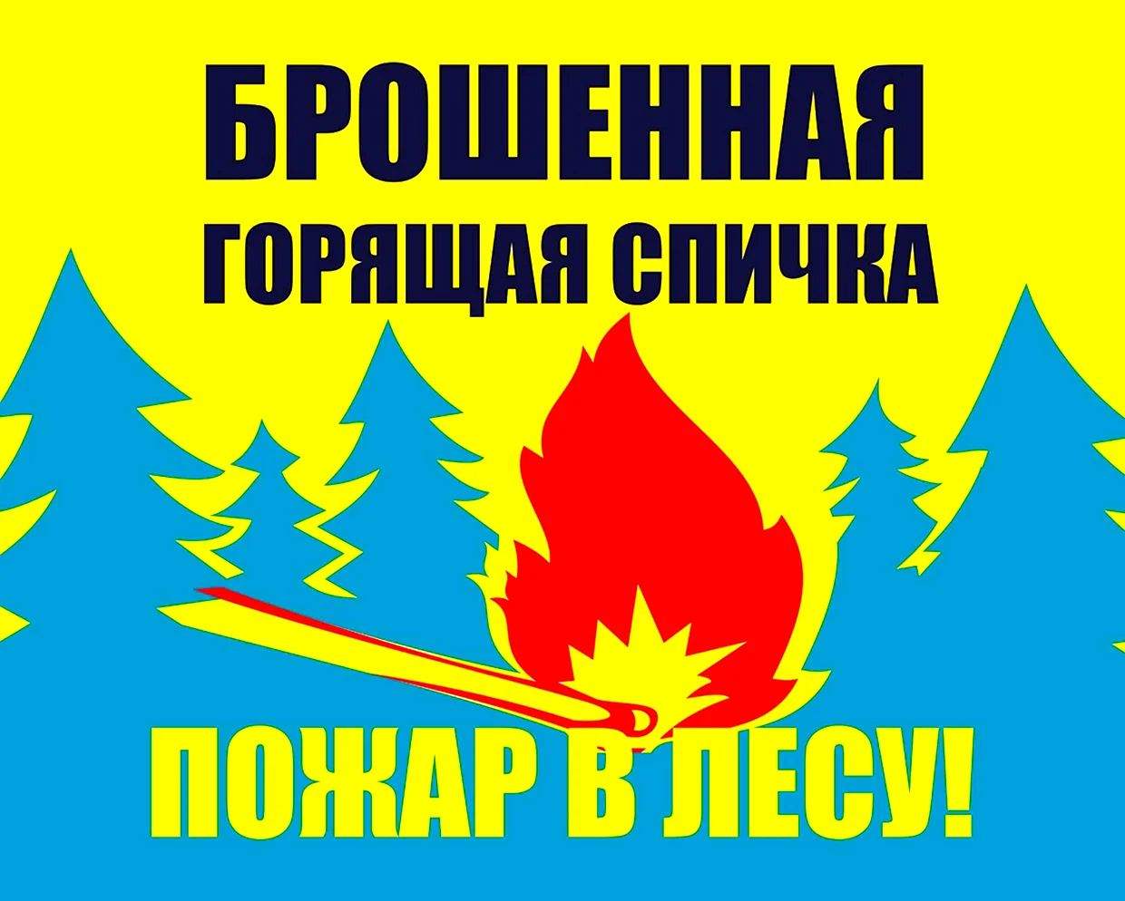 Противопожарные плакаты в лесу. Картинка