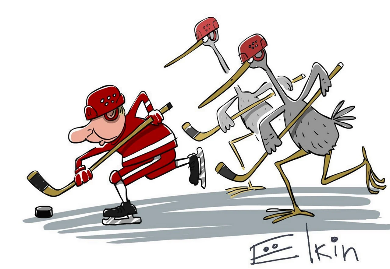 Путин хоккеист карикатура. Прикольная картинка