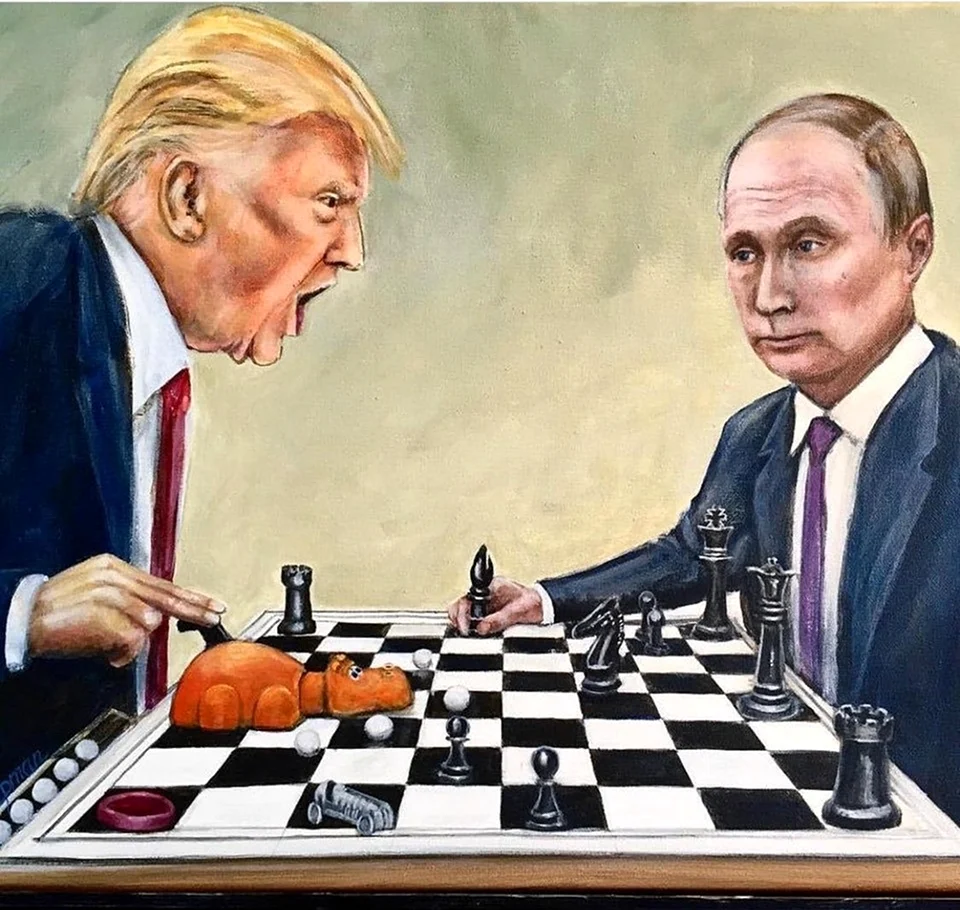 Путин шахматист. Прикольная картинка
