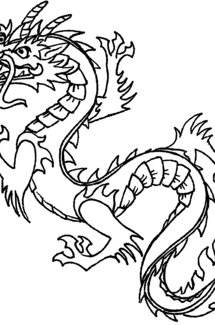 Раскрас китайского дракона. Для срисовки