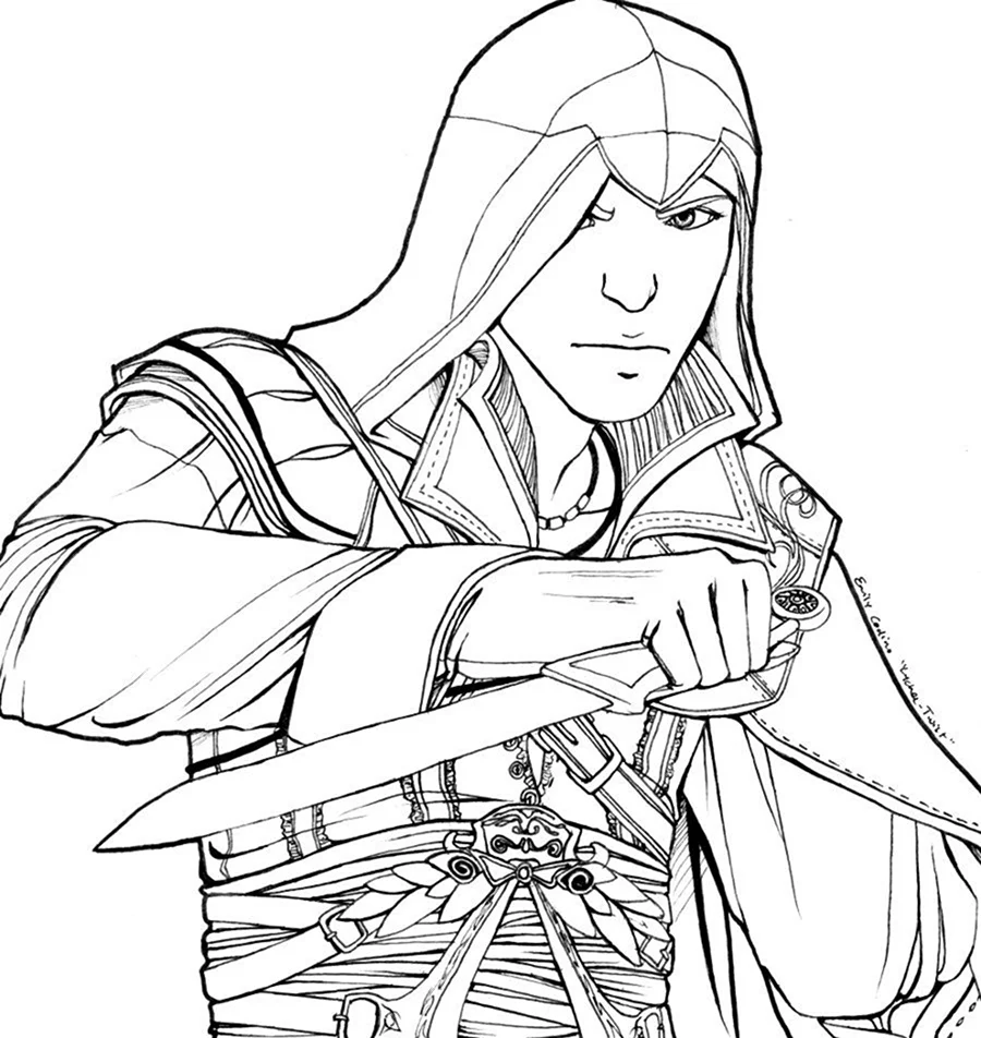 Раскраска Assassins Creed. Для срисовки
