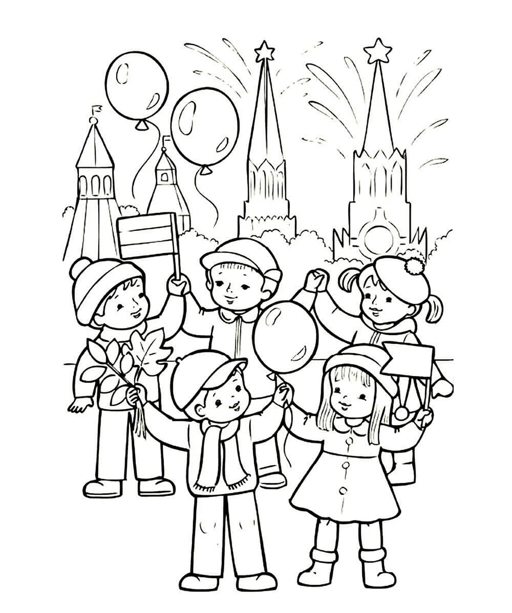 Раскраска день народного единства для детей. Для срисовки