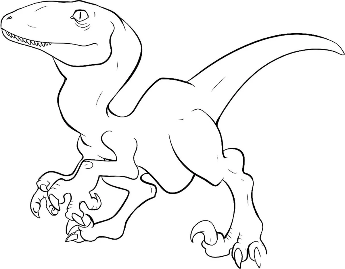 Раскраска динозавр Раптор. Для срисовки